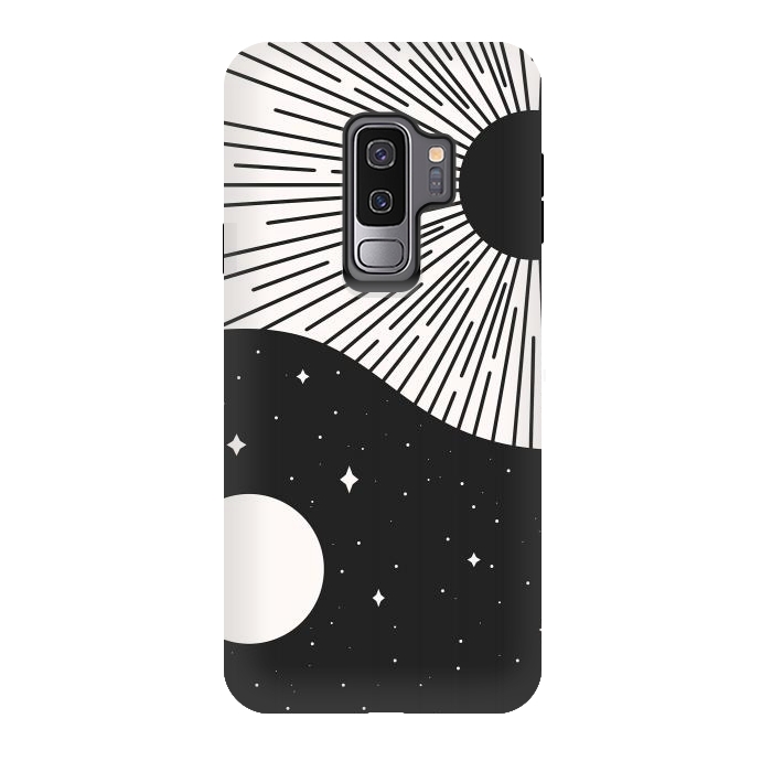 Galaxy S9 plus StrongFit Yin Yang Black - Sun & Moon by ArtPrInk