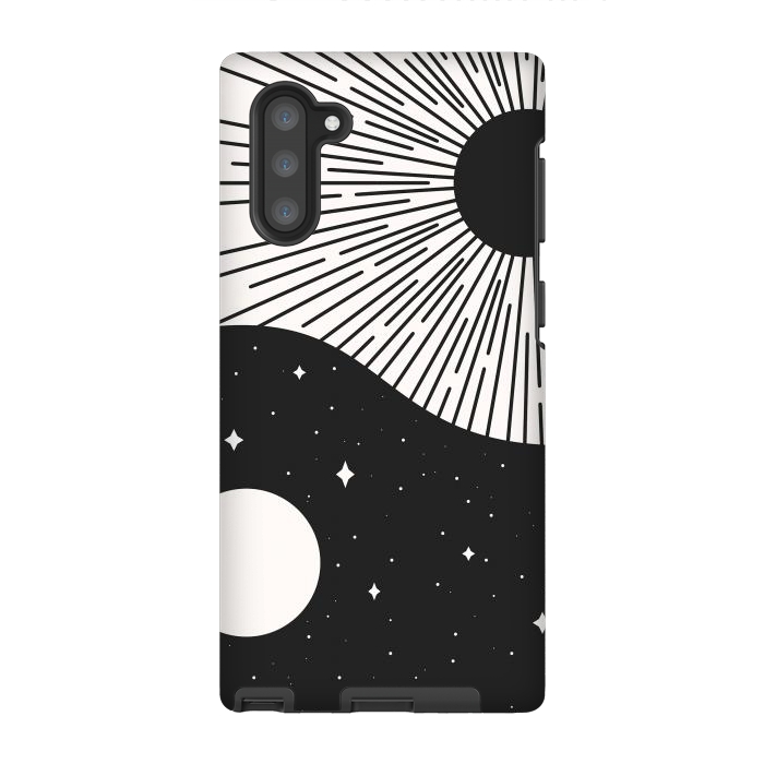 Galaxy Note 10 StrongFit Yin Yang Black - Sun & Moon by ArtPrInk