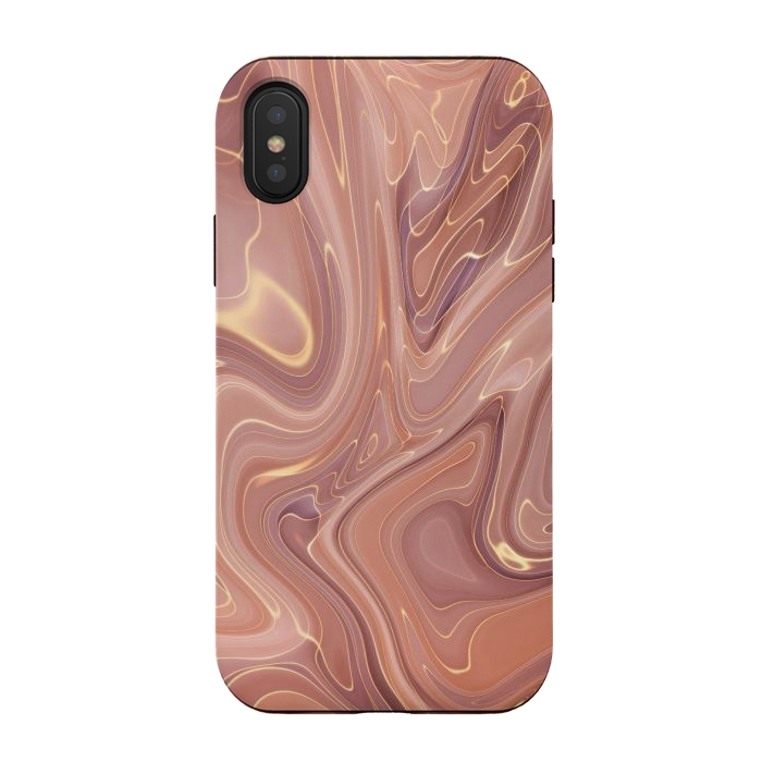 iPhone Xs / X StrongFit Brown Marble Liquid by ArtsCase