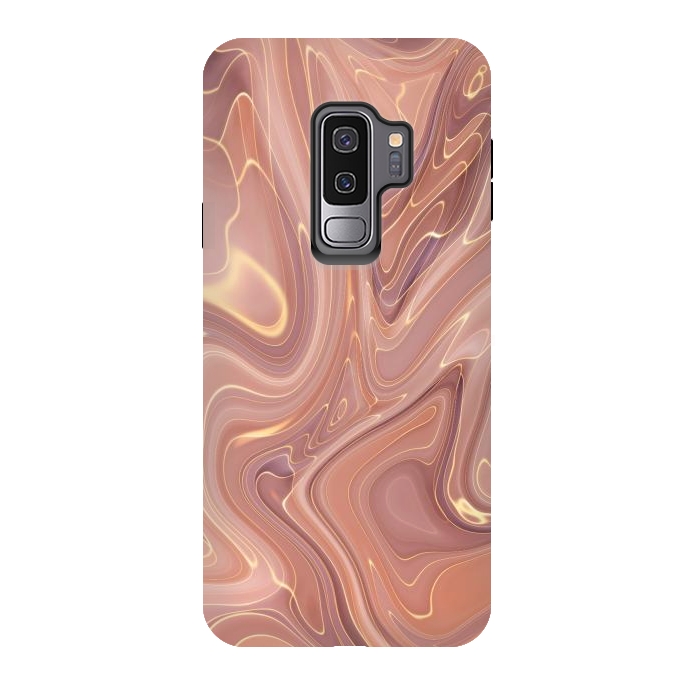 Galaxy S9 plus StrongFit Brown Marble Liquid by ArtsCase