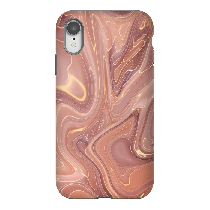 iPhone Xr StrongFit Brown Marble Liquid by ArtsCase