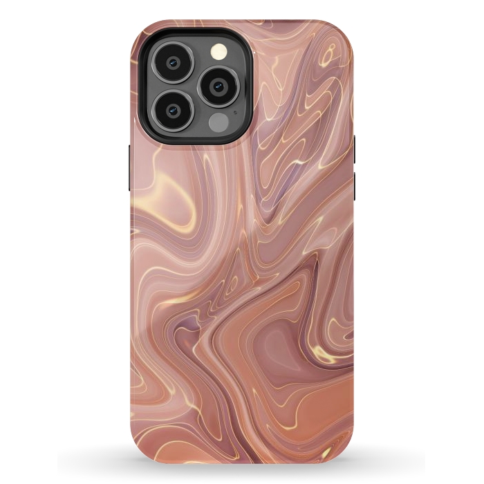 iPhone 13 Pro Max StrongFit Brown Marble Liquid by ArtsCase
