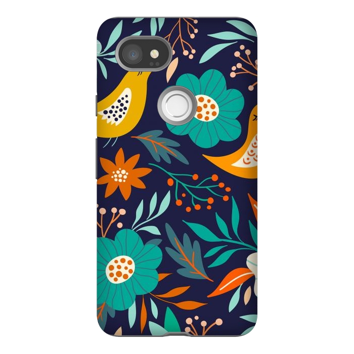 Pixel 2XL StrongFit Bird With Flowers by ArtsCase