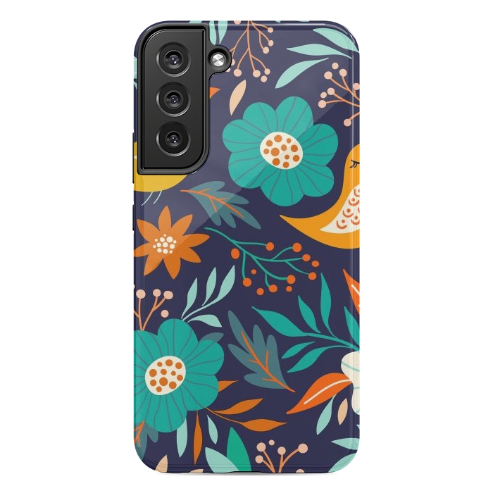 Galaxy S22 plus StrongFit Bird With Flowers by ArtsCase