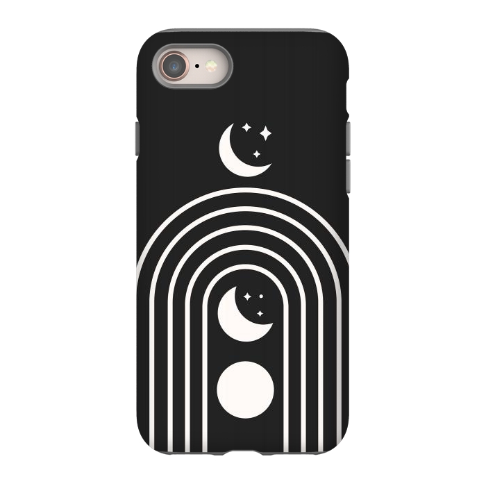 iPhone 8 StrongFit Black Moon Phase Rainbow by ArtPrInk