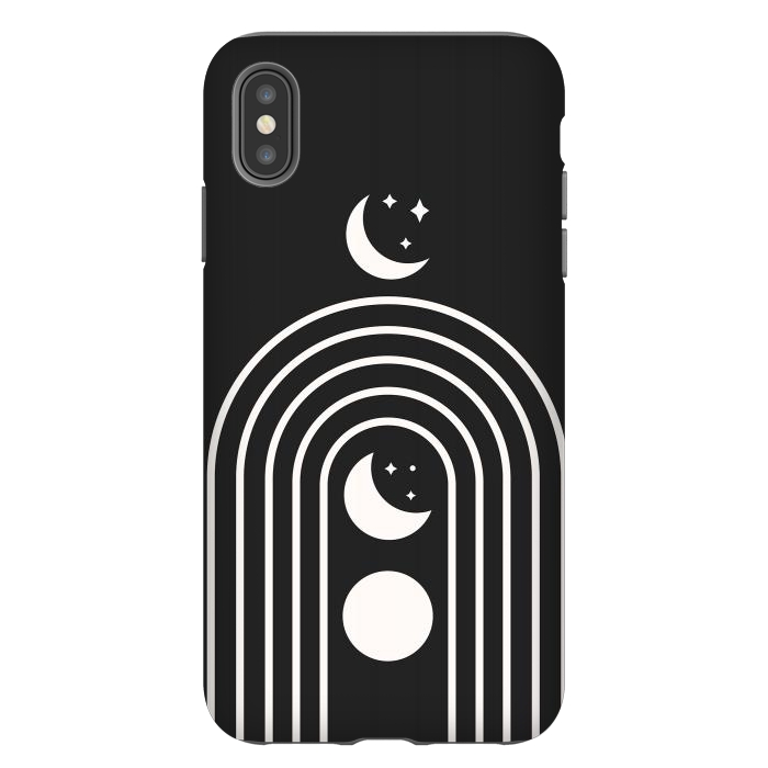 iPhone Xs Max StrongFit Black Moon Phase Rainbow by ArtPrInk
