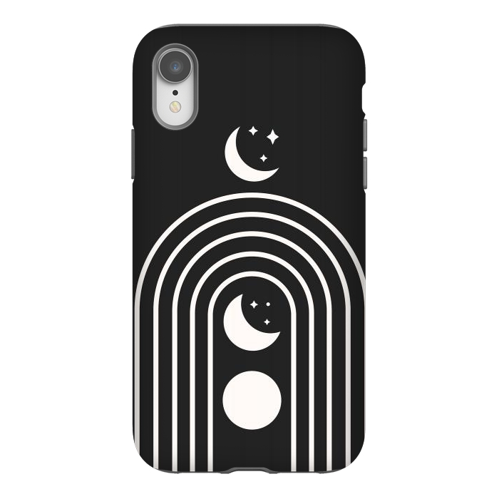 iPhone Xr StrongFit Black Moon Phase Rainbow by ArtPrInk