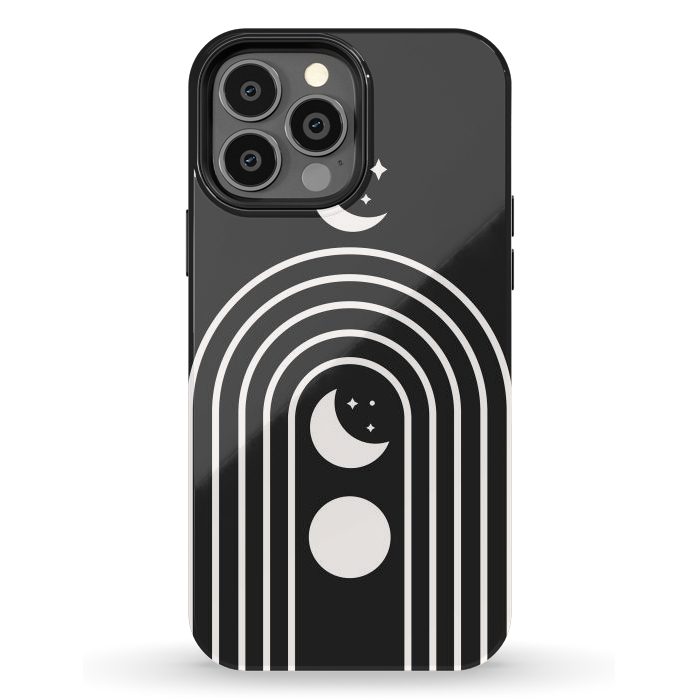 iPhone 13 Pro Max StrongFit Black Moon Phase Rainbow by ArtPrInk