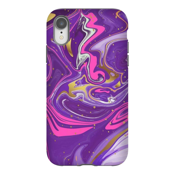 iPhone Xr StrongFit Liquid Marble Purple COLORS by ArtsCase