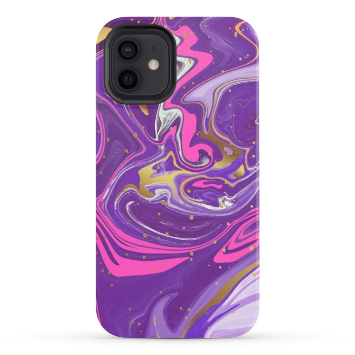 iPhone 12 StrongFit Liquid Marble Purple COLORS by ArtsCase