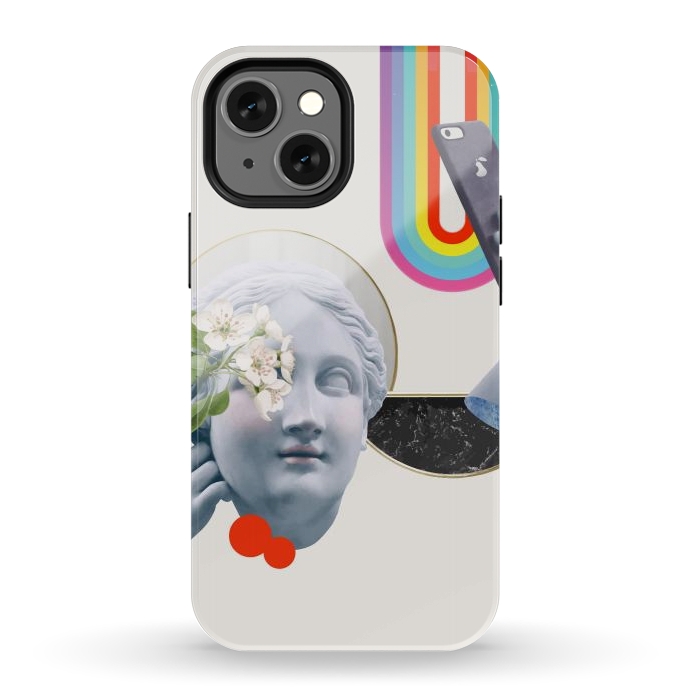 iPhone 12 mini StrongFit Greek Goddess Rainbow Selfie by Pear iPhone by Uma Prabhakar Gokhale