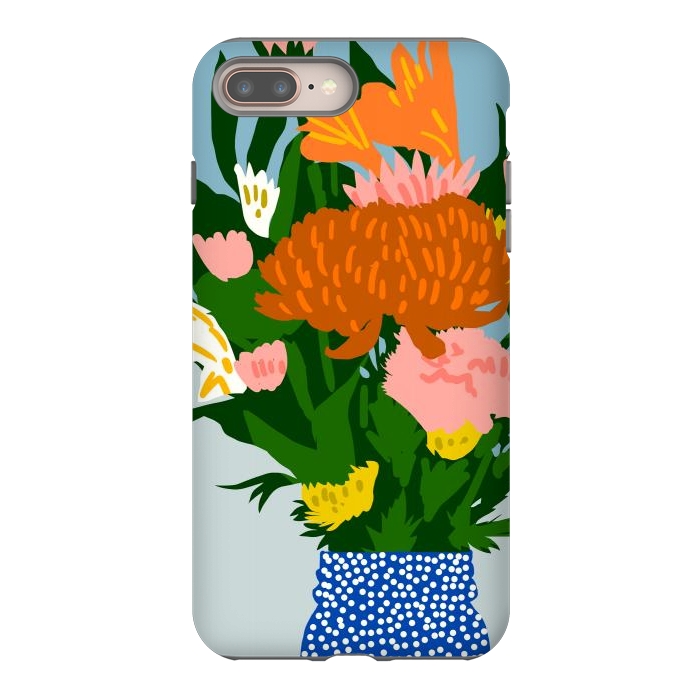 iPhone 7 plus StrongFit Potted Happiness | Flower Pot Botanical Floral Still Life | Eclectic Plants Modern Bohemian Décor by Uma Prabhakar Gokhale