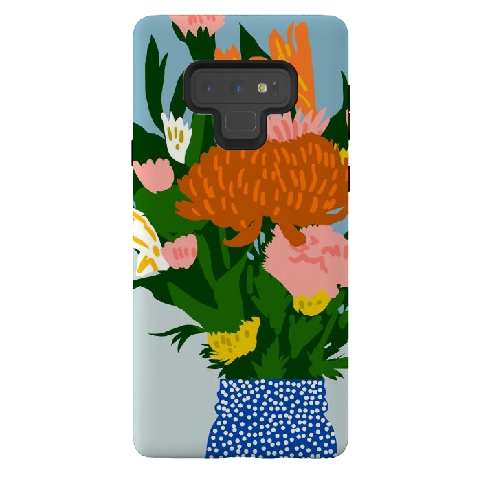 Galaxy Note 9 StrongFit Potted Happiness | Flower Pot Botanical Floral Still Life | Eclectic Plants Modern Bohemian Décor by Uma Prabhakar Gokhale