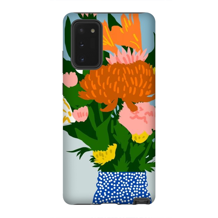Galaxy Note 20 StrongFit Potted Happiness | Flower Pot Botanical Floral Still Life | Eclectic Plants Modern Bohemian Décor by Uma Prabhakar Gokhale