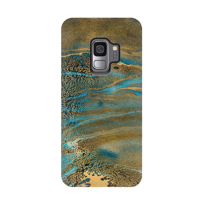 Galaxy S9 StrongFit Aquamarine Waves by ArtsCase