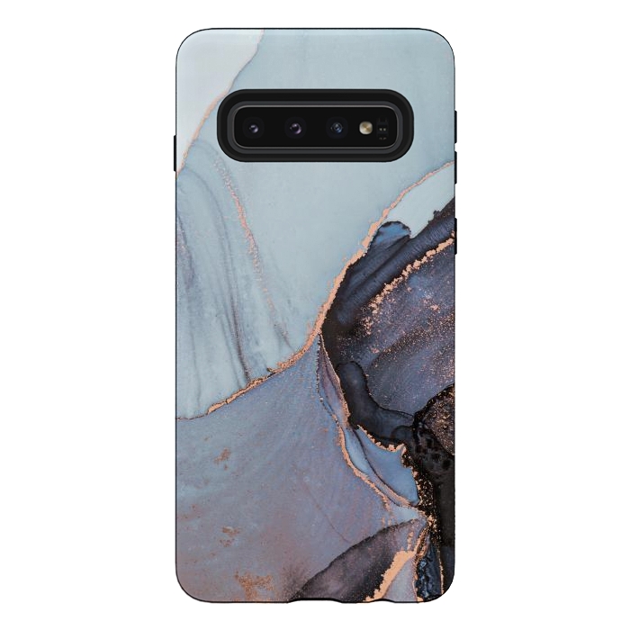 Galaxy S10 StrongFit Gray and Gold Paints by ArtsCase