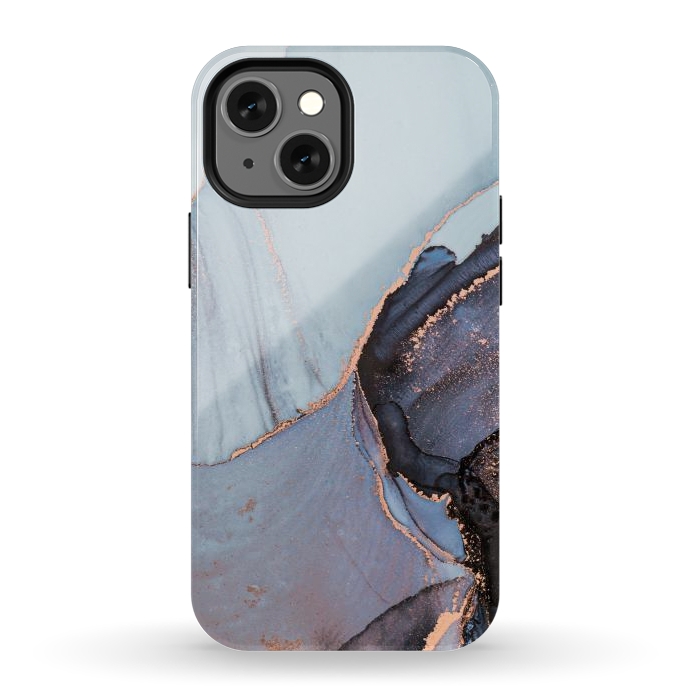 iPhone 13 mini StrongFit Gray and Gold Paints by ArtsCase