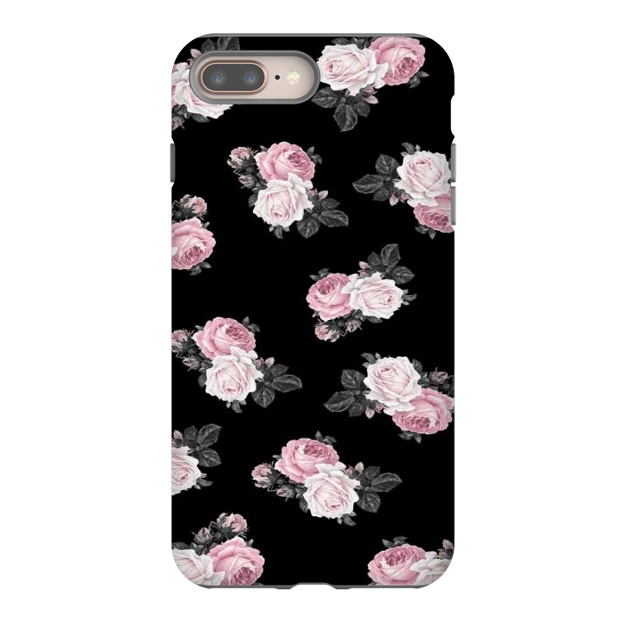 iPhone 7 plus StrongFit Black n floral by CAS