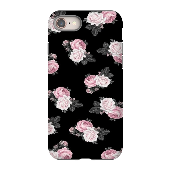 iPhone 8 StrongFit Black n floral by CAS