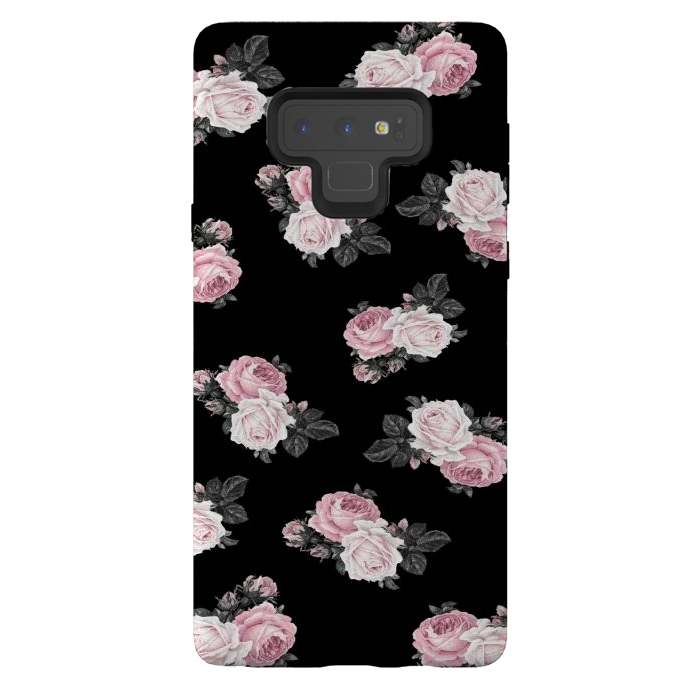 Galaxy Note 9 StrongFit Black n floral by CAS