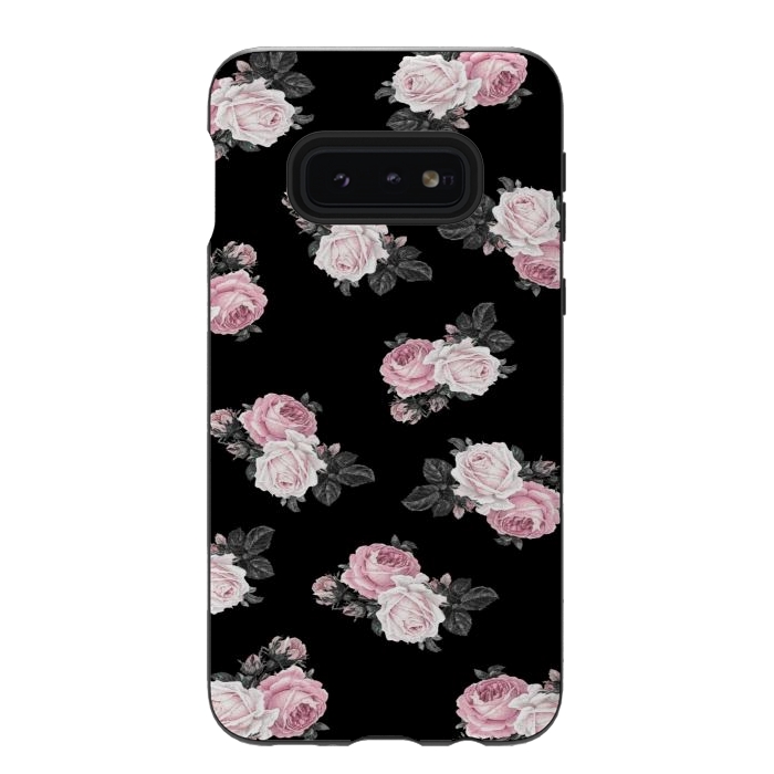 Galaxy S10e StrongFit Black n floral by CAS