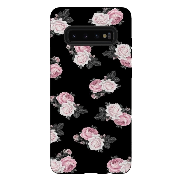 Galaxy S10 plus StrongFit Black n floral by CAS