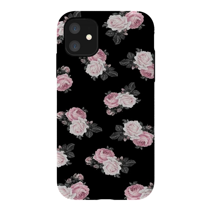 iPhone 11 StrongFit Black n floral by CAS