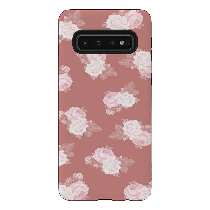 Galaxy S10 StrongFit Pink Floral by CAS