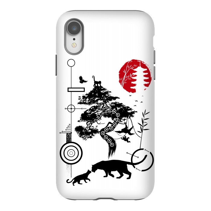 iPhone Xr StrongFit Geometric circles feline nature by Alberto