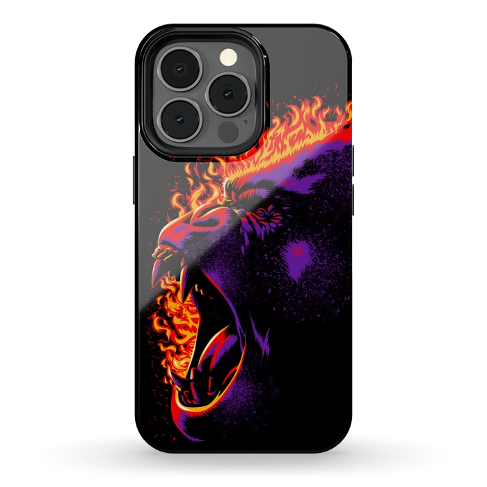 iPhone 13 pro StrongFit Gorilla on fire by Alberto