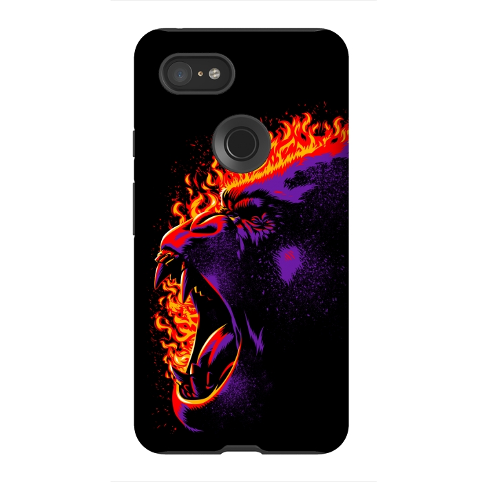 Pixel 3XL StrongFit Gorilla on fire by Alberto