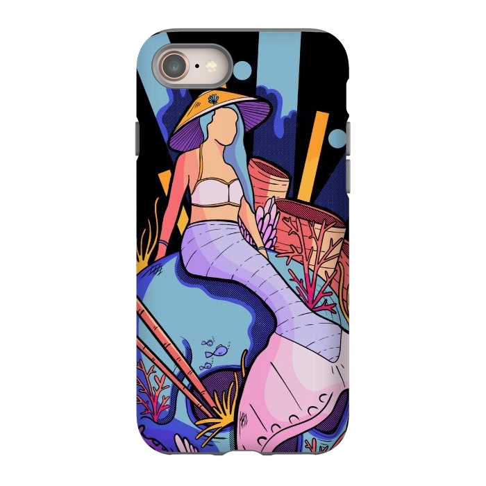 iPhone 8 StrongFit The skull and the mermaid by Steve Wade (Swade)