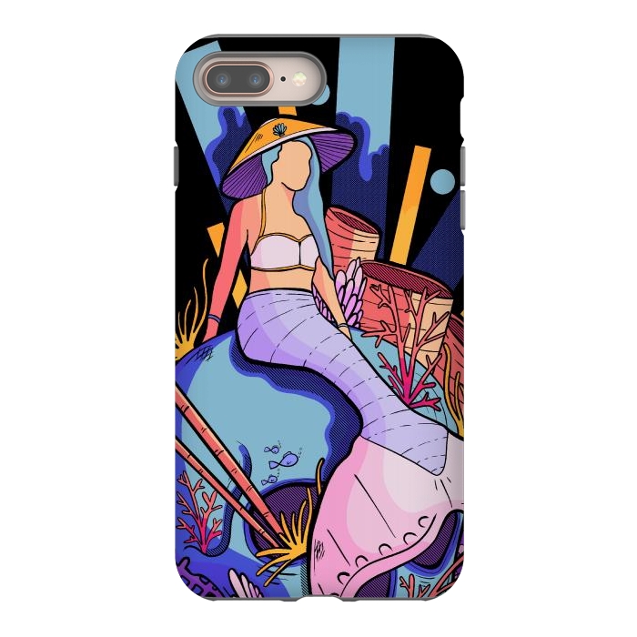 iPhone 8 plus StrongFit The skull and the mermaid by Steve Wade (Swade)