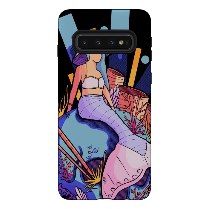 Galaxy S10 StrongFit The skull and the mermaid by Steve Wade (Swade)