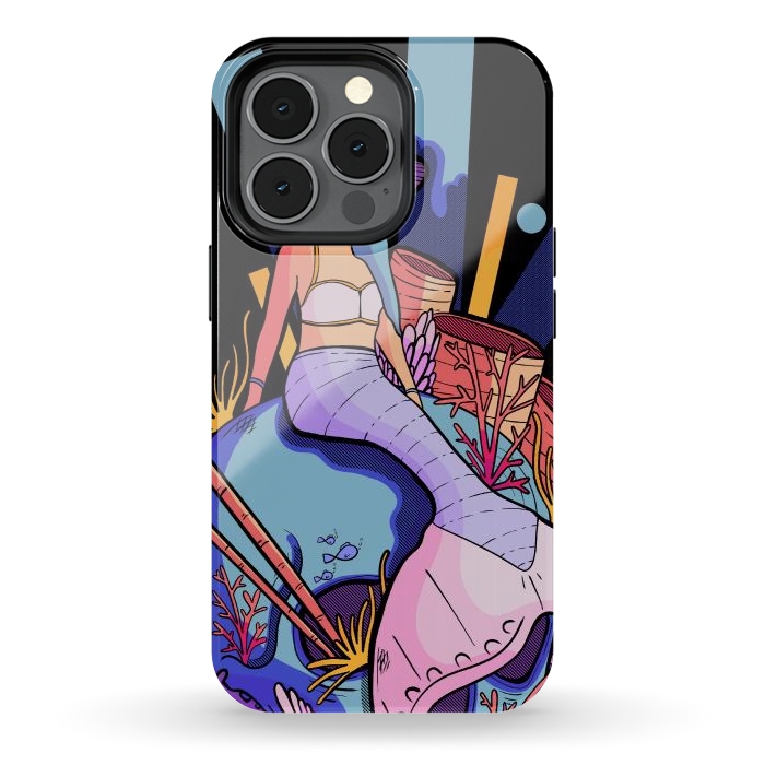 iPhone 13 pro StrongFit The skull and the mermaid by Steve Wade (Swade)