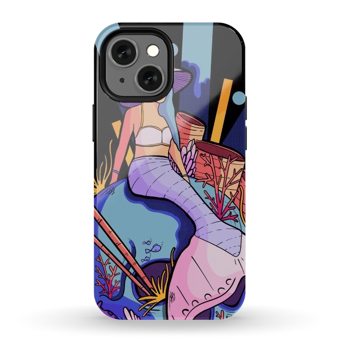 iPhone 13 mini StrongFit The skull and the mermaid by Steve Wade (Swade)