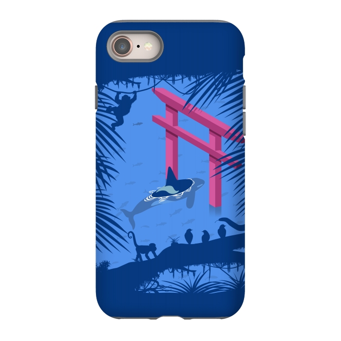 iPhone 8 StrongFit Whale under Japanese Torii by Alberto