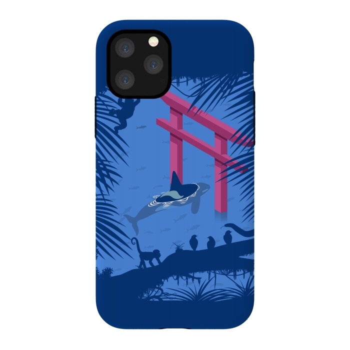 iPhone 11 Pro StrongFit Whale under Japanese Torii by Alberto