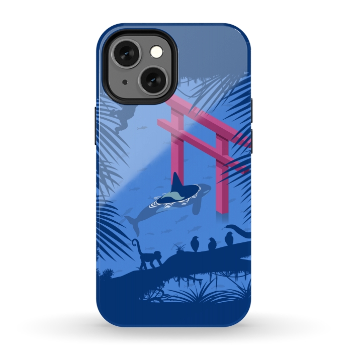iPhone 12 mini StrongFit Whale under Japanese Torii by Alberto
