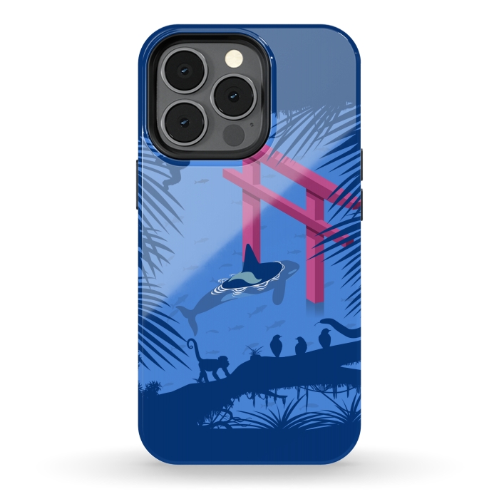 iPhone 13 pro StrongFit Whale under Japanese Torii by Alberto