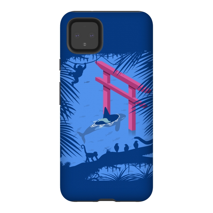 Pixel 4XL StrongFit Whale under Japanese Torii by Alberto