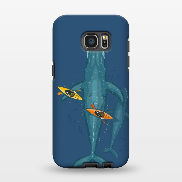 Galaxy S7 EDGE StrongFit Canoes on whale family by Alberto