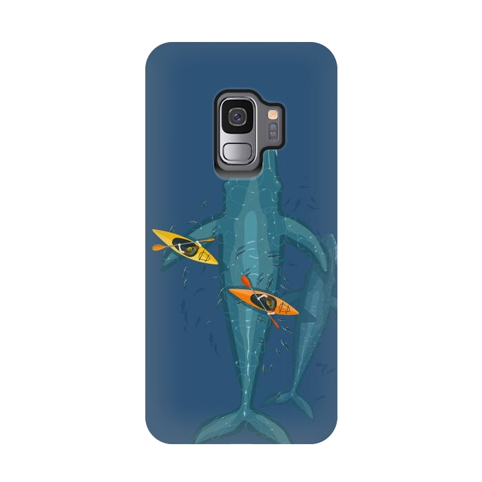Galaxy S9 StrongFit Canoes on whale family by Alberto
