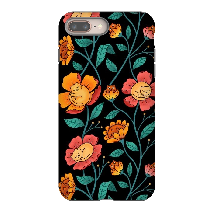 iPhone 7 plus StrongFit Cats and Flowers by Coffee Man