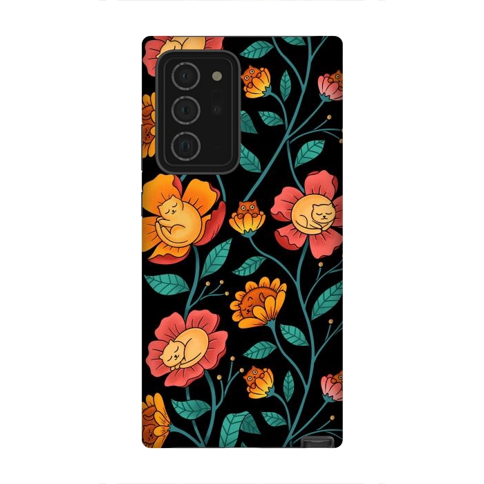 Galaxy Note 20 Ultra StrongFit Cats and Flowers by Coffee Man