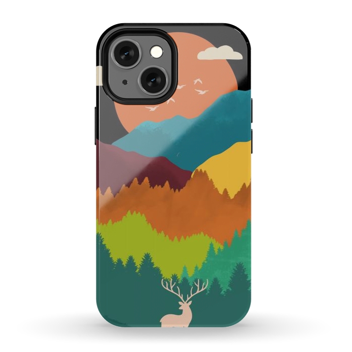 iPhone 12 mini StrongFit Mountains Layers by Coffee Man