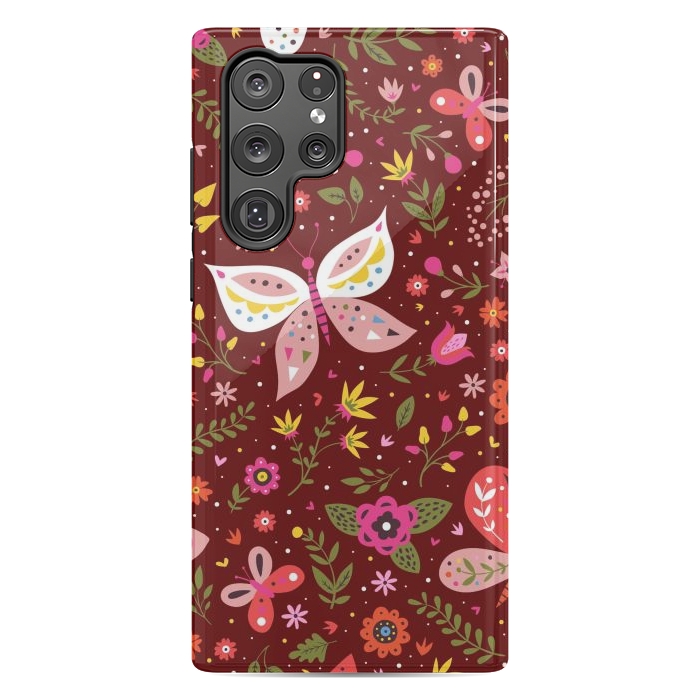 Galaxy S22 Ultra StrongFit Butterflies Dancing In Wine by ArtsCase