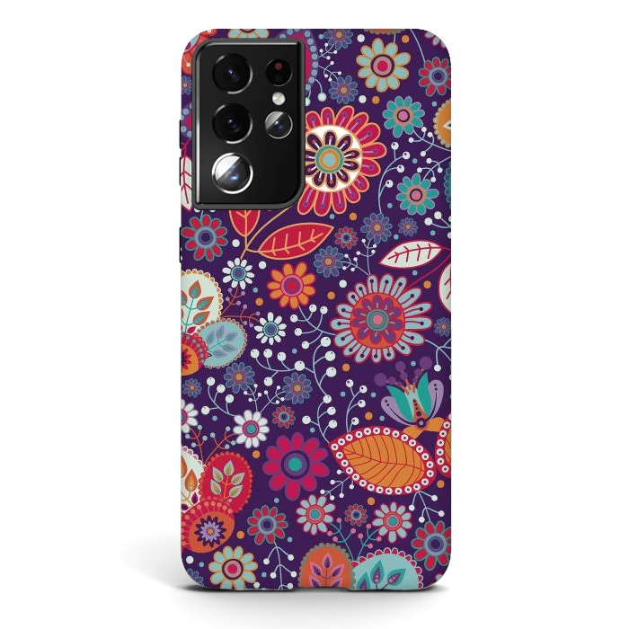 Galaxy S21 ultra StrongFit Happy Flowers II  by ArtsCase