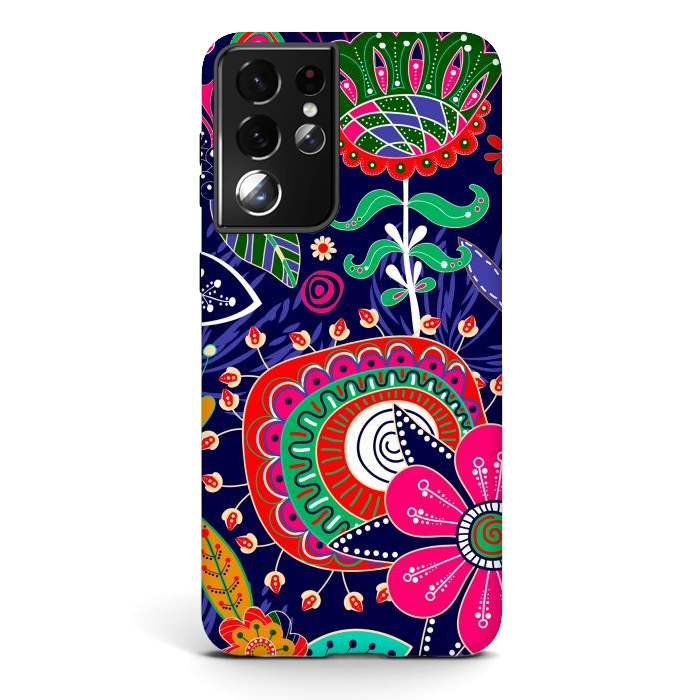 Galaxy S21 ultra StrongFit Seamless Floral Pattern by ArtsCase