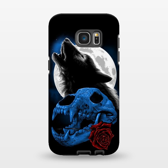 Galaxy S7 EDGE StrongFit Wolf howling under the moon by Alberto